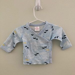 Blue Hanna Wrap & Snap Top